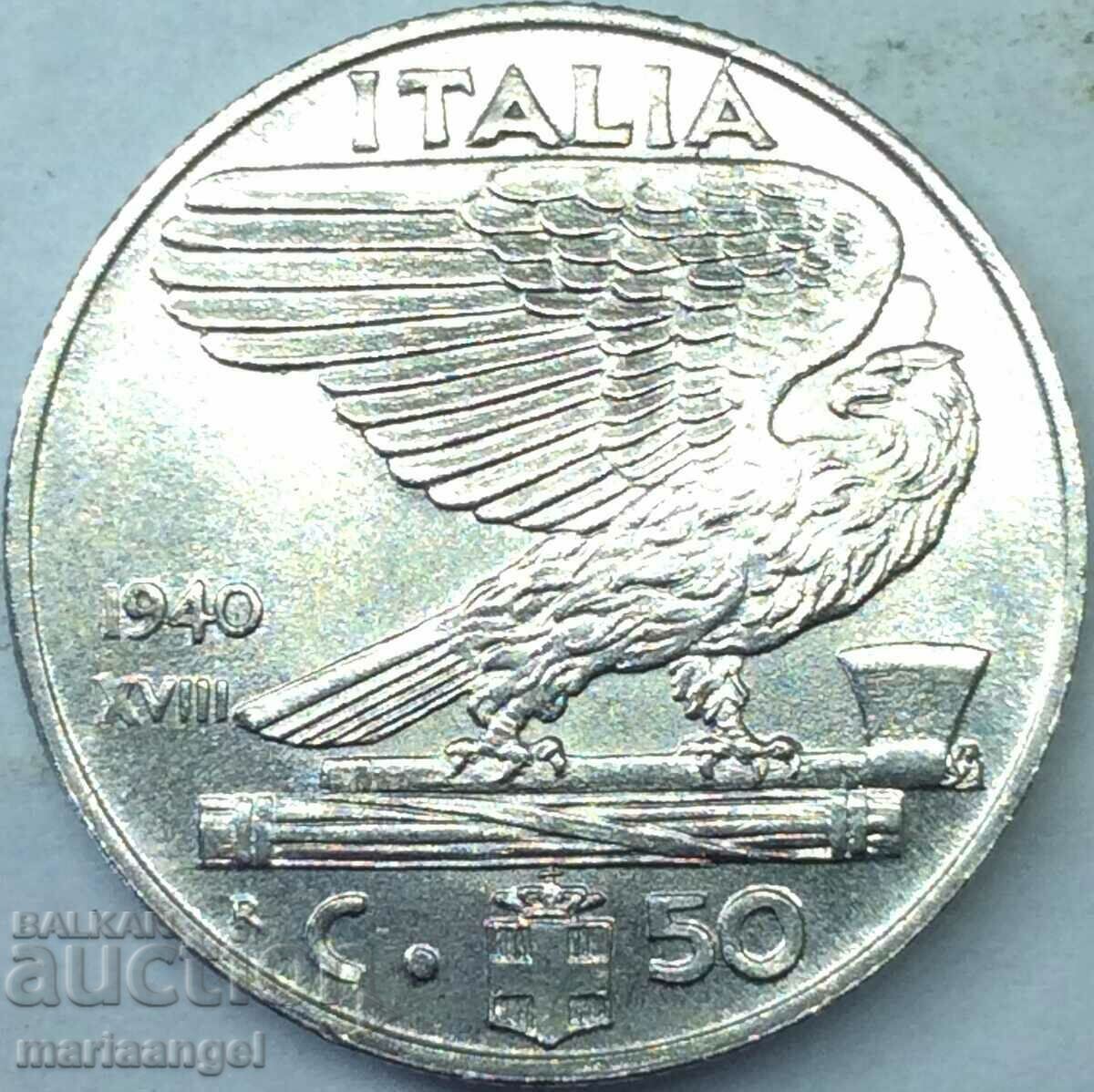 50 centesimi 1940 Italia Vultur - fascism