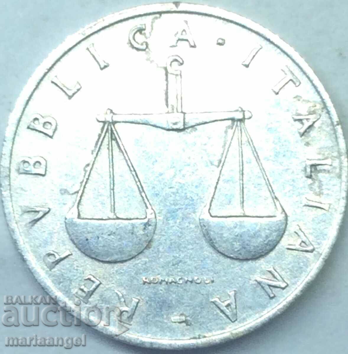 1 lira 1955 Italia aluminiu