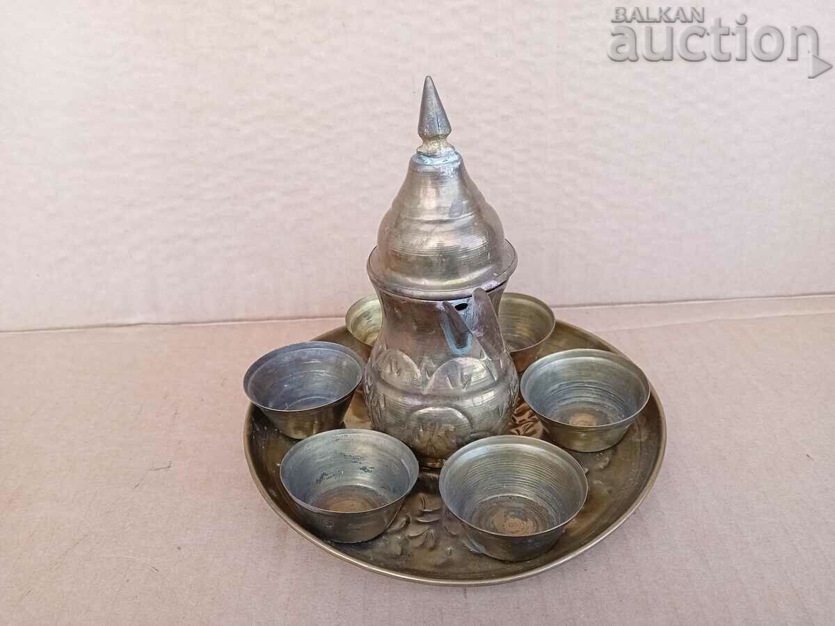 Auction old retro vintage bronze sand coffee set Auction old retro vintage bronze sand coffee set