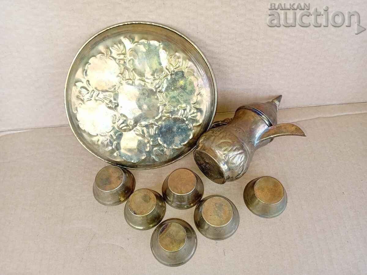 old retro vintage bronze sand coffee set - 5 old retro vintage bronze sand coffee set - 5