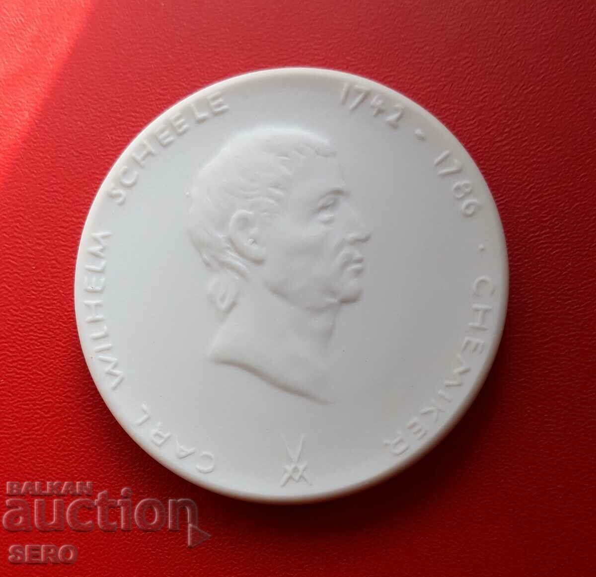 Γερμανία-ΛΔΓ-Μετάλλιο Πορσελάνης-Karl Wilhelm Scheele-Χημικός