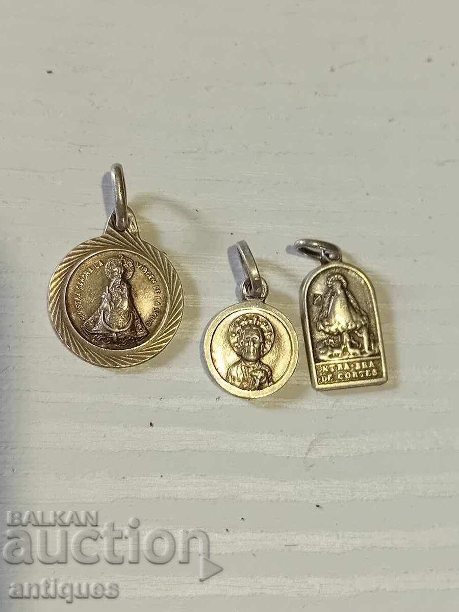 Silver icon pendants