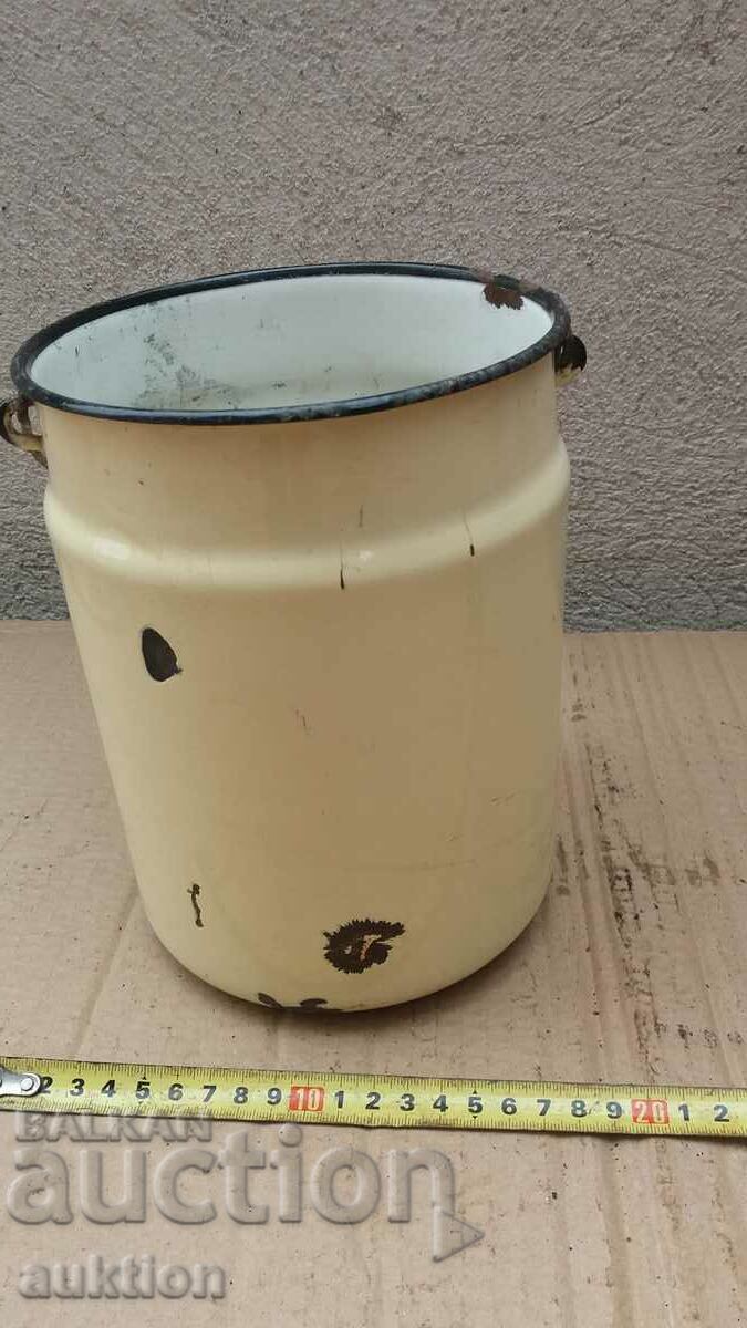 Delivery of OLD BUCKET, ENAMEL DISH. Delivery of OLD BUCKET, ENAMEL DISH.