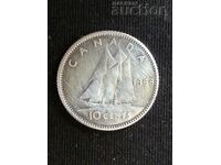 КАНАДА - 10 цента сребро 1968 г