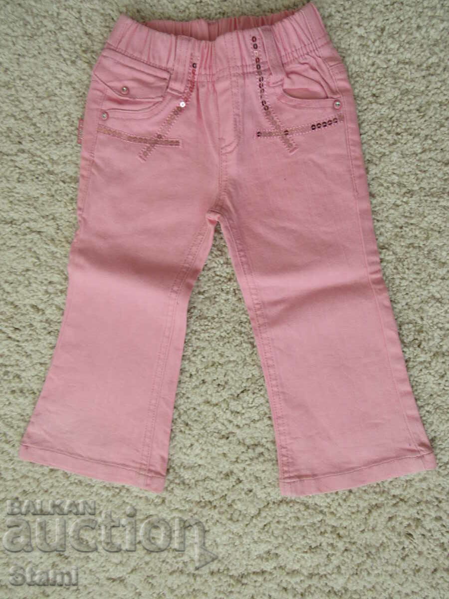 Baby girl pink jeans, size 1, new
