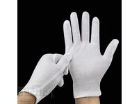 White numismatic gloves, pair