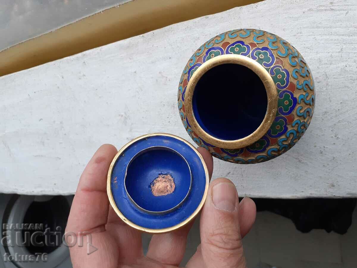 Cloisonne cloisonne cellular enamel bronze vase jar - 5 Cloisonne cloisonne cellular enamel bronze vase jar - 5