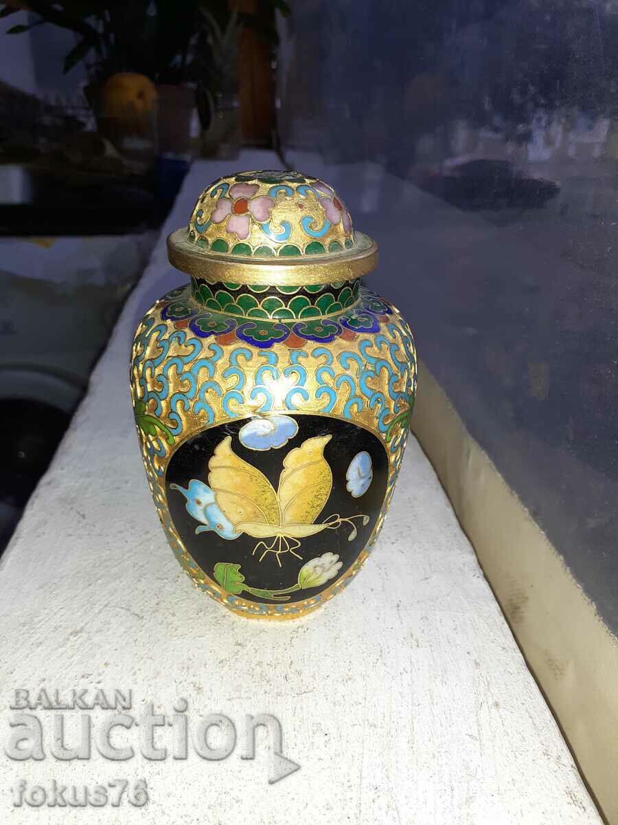Cloisonne cloisonne cellular enamel bronze vase jar - 6 Cloisonne cloisonne cellular enamel bronze vase jar - 6