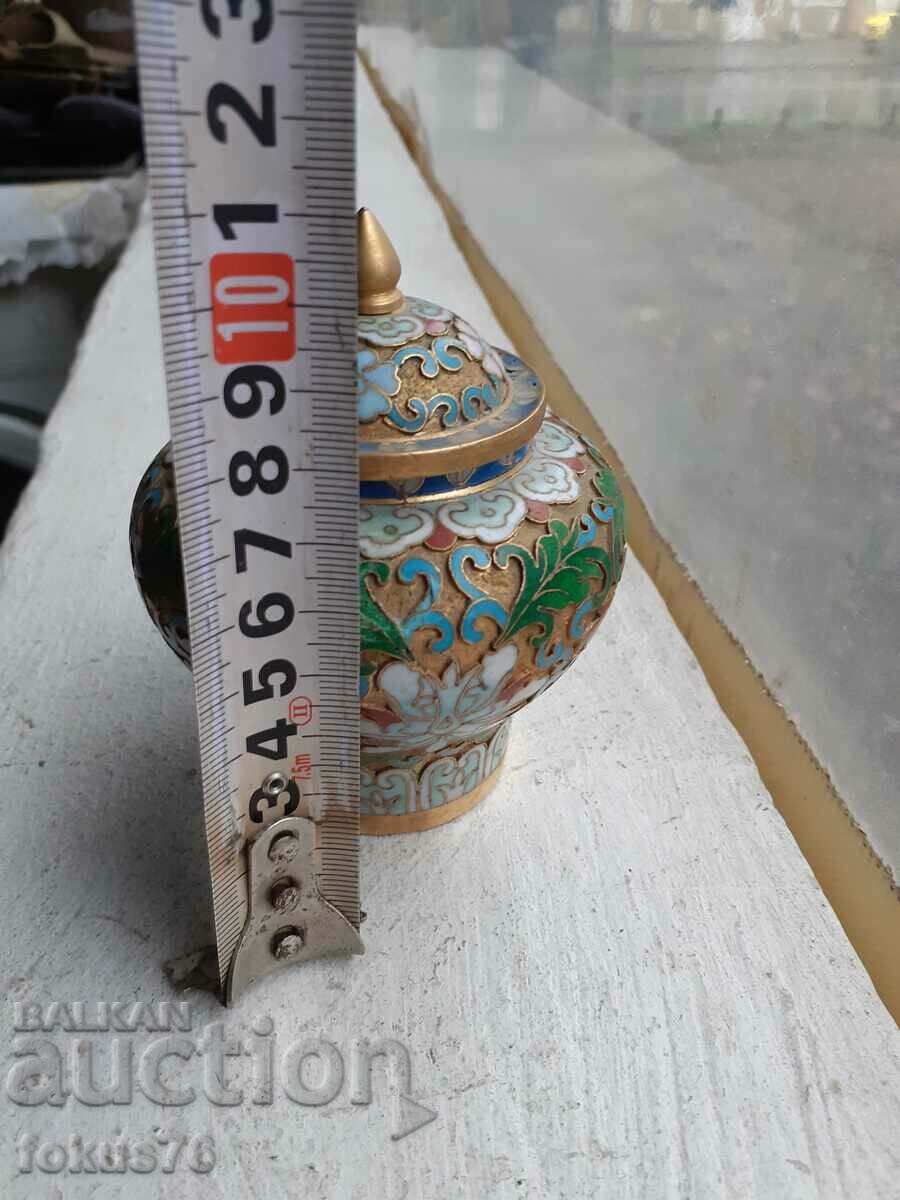 Cloisonne cloisonne cellular enamel bronze vase jar - 7 Cloisonne cloisonne cellular enamel bronze vase jar - 7