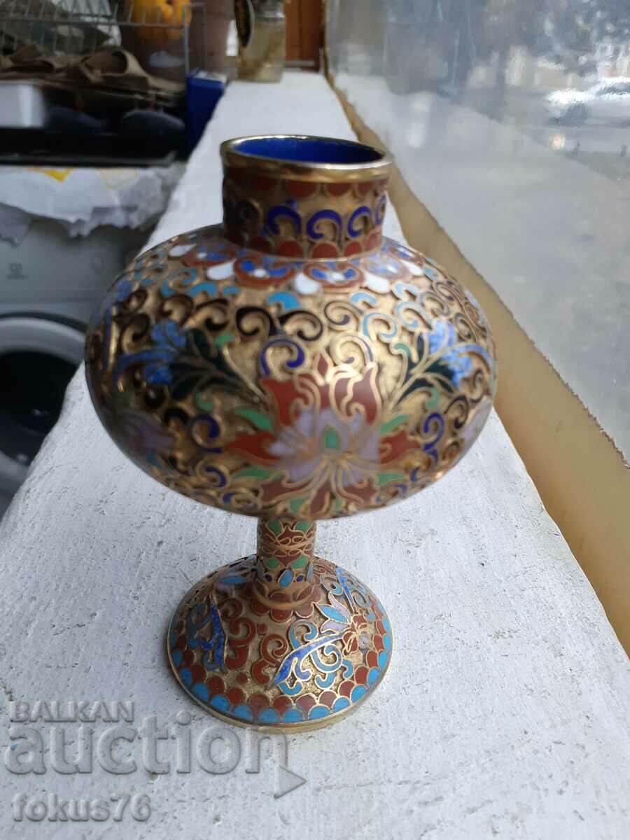Cloisonne cloisonne cellular enamel bronze vase amphora with price 119.00 BGN | € 60.84