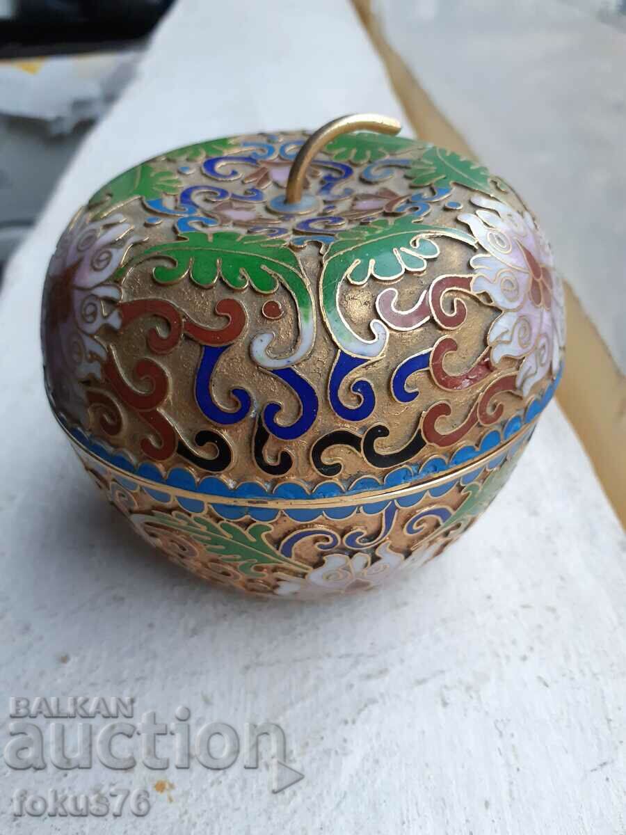Cloisonne cloisonne cellular enamel bronze vase apple with price 119.00 BGN | € 60.84
