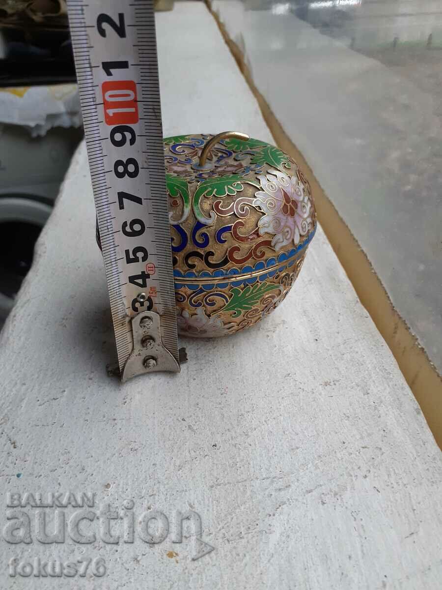 Cloisonne cloisonne cellular enamel bronze vase apple - 6