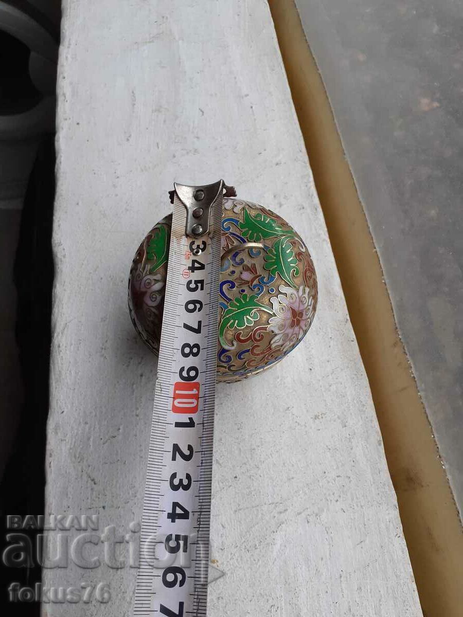 Cloisonne cloisonne cellular enamel bronze vase apple - 7