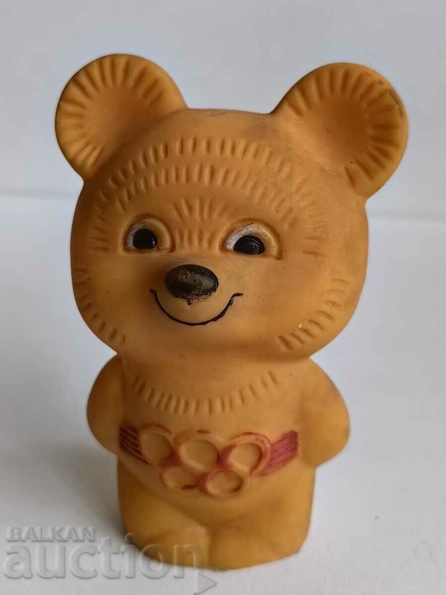 RUBBER TOY OLYMPIC BEAR MISHA MOSCOW 1980 USSR