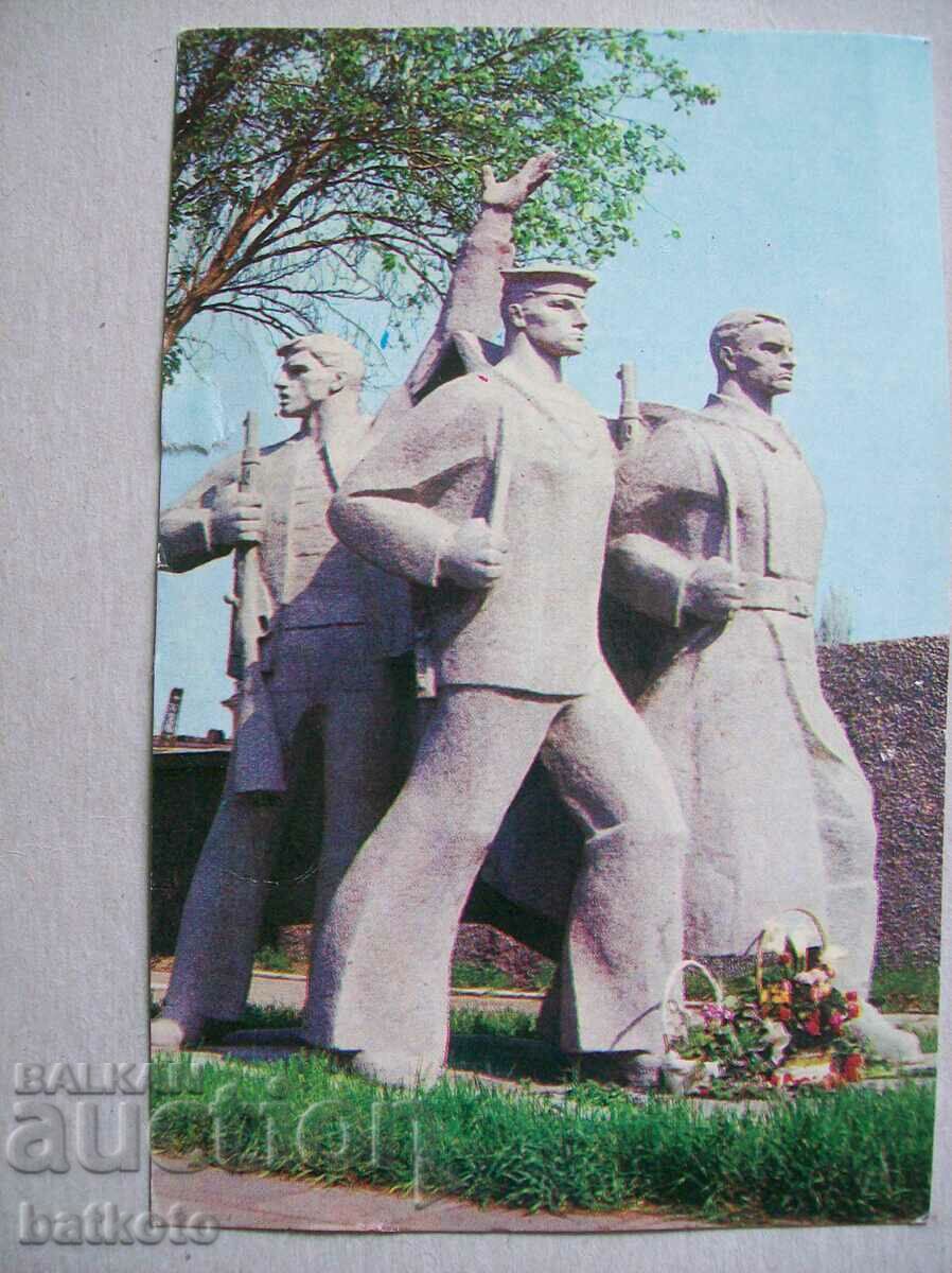 Картичка-  Одеса паметник на героите моряци
