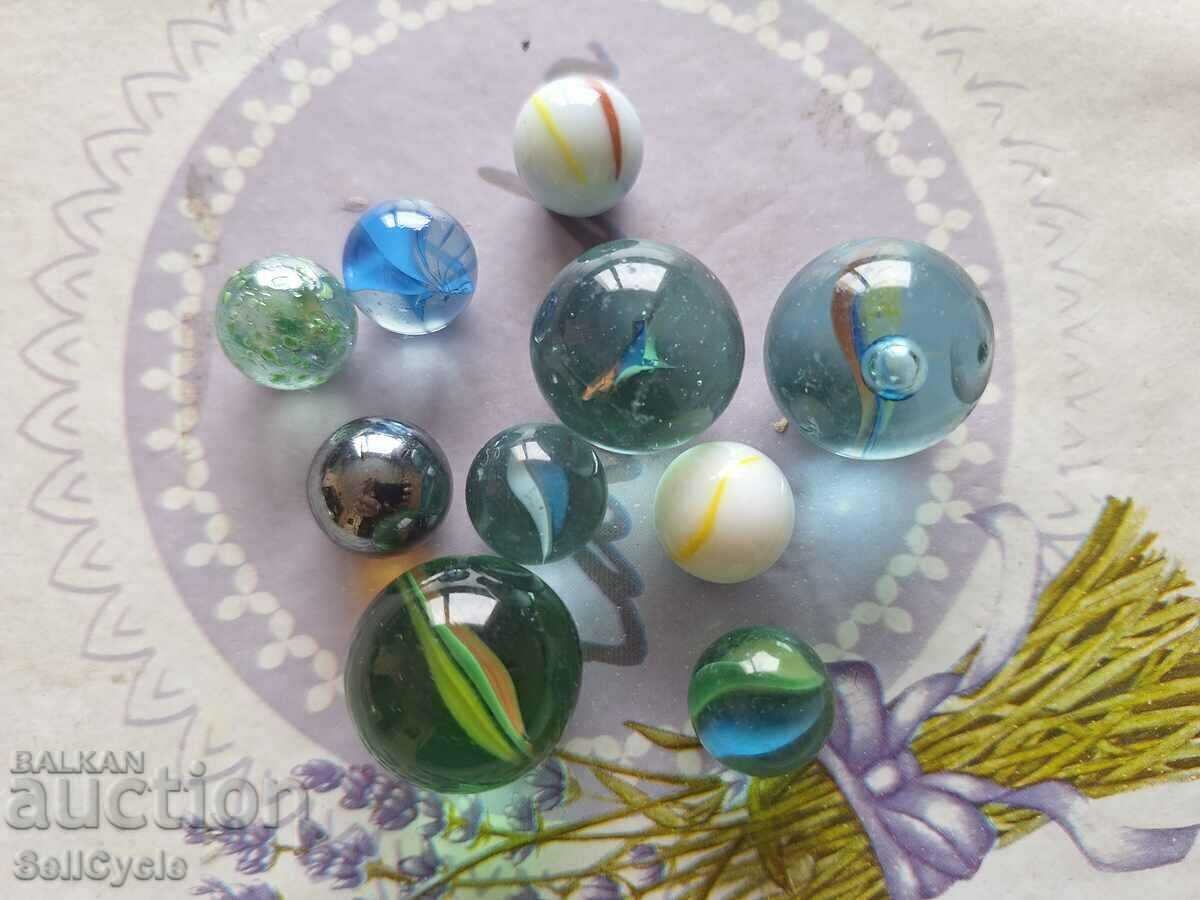 ✅ #1 - 10 pcs. GLASS BALLS/ TAPES - SMALL AND LARGE ❗