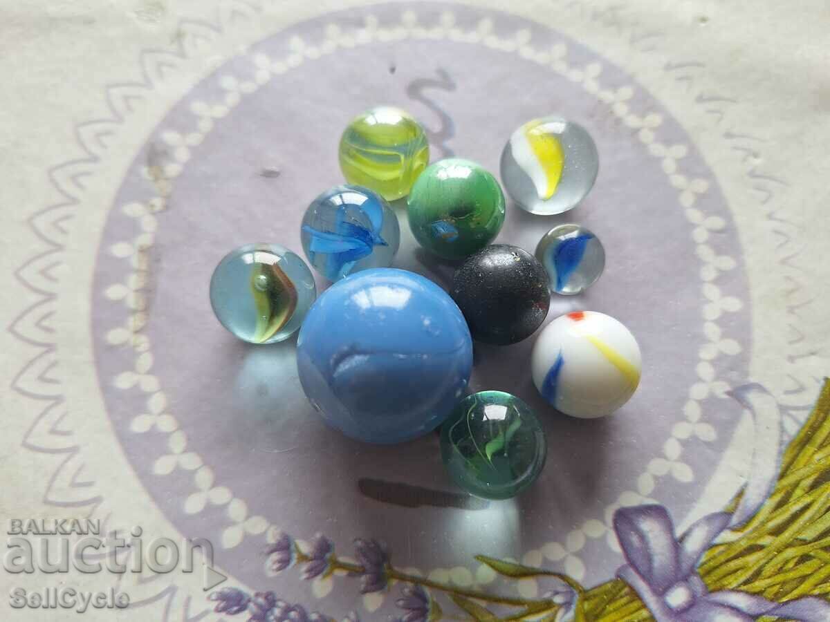 ✅ #14 - 10 pcs. GLASS BALLS/ TAPES - SMALL AND LARGE ❗