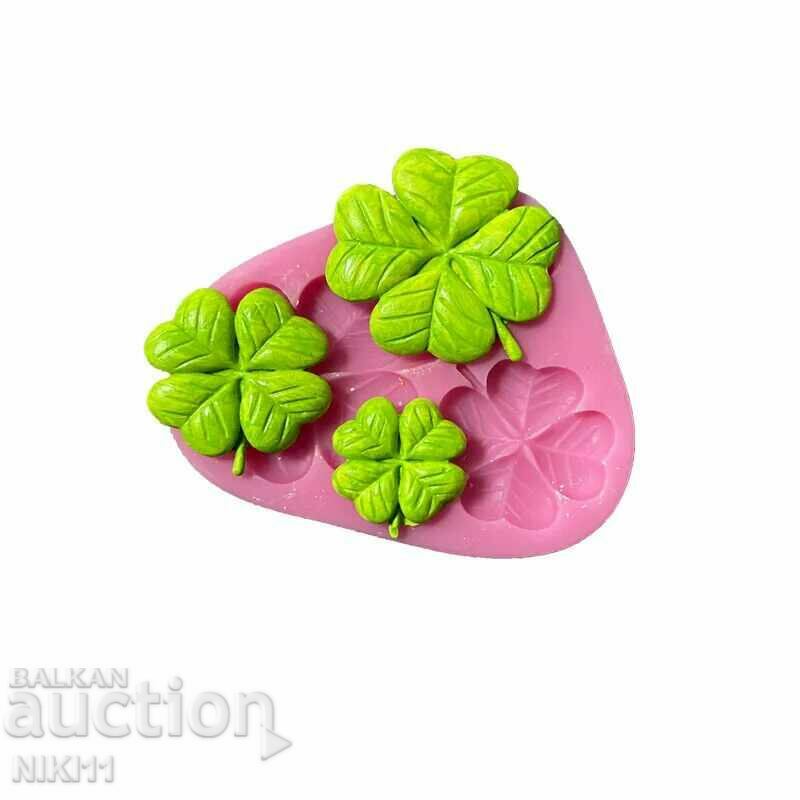 Silicone mold 3 Shamrocks for fondant shamrock cake with price 12.00 BGN | € 6.14