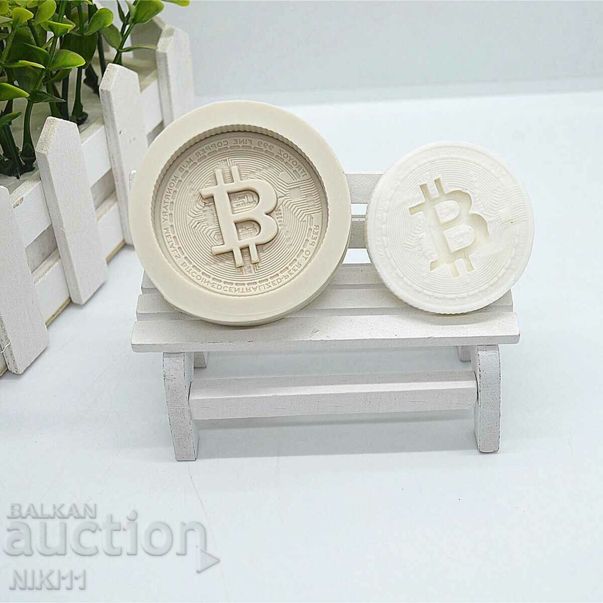 Silicone mold Bitcoin coin for fondant, cake decoration with price 8.50 BGN | € 4.35 Silicone mold Bitcoin coin for fondant, cake decoration with price 8.50 BGN | € 4.35