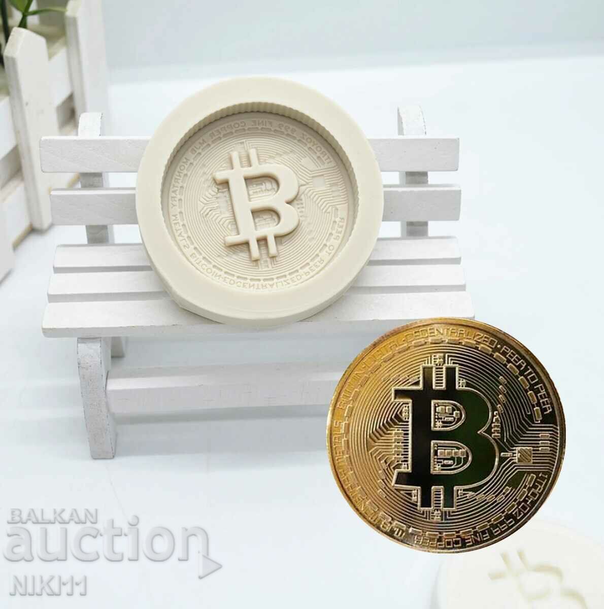 Auction Silicone mold Bitcoin coin for fondant, cake decoration Auction Silicone mold Bitcoin coin for fondant, cake decoration