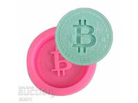 Formă din silicon Monedă Bitcoin pentru fondant, decor tort