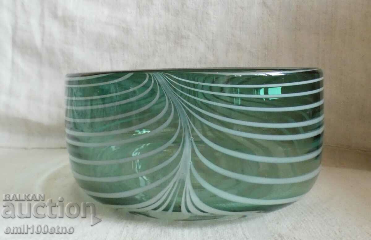Handmade colored glass bowl - fruit bowl - salad bowl