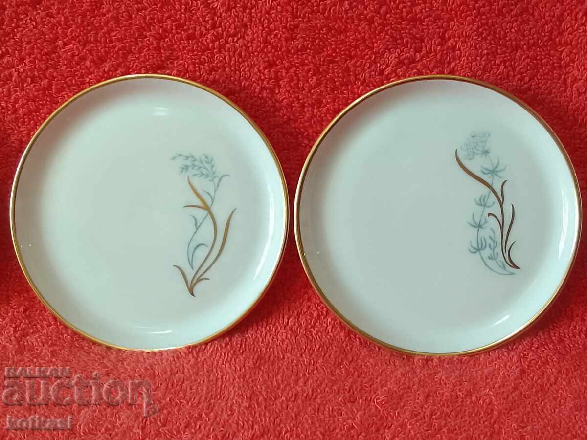 Auction Lot of small porcelain plates gilt Furstenberg F Germany Auction Lot of small porcelain plates gilt Furstenberg F Germany
