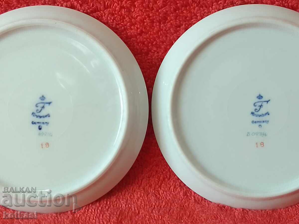 Lot of small porcelain plates gilt Furstenberg F Germany - 5 Lot of small porcelain plates gilt Furstenberg F Germany - 5