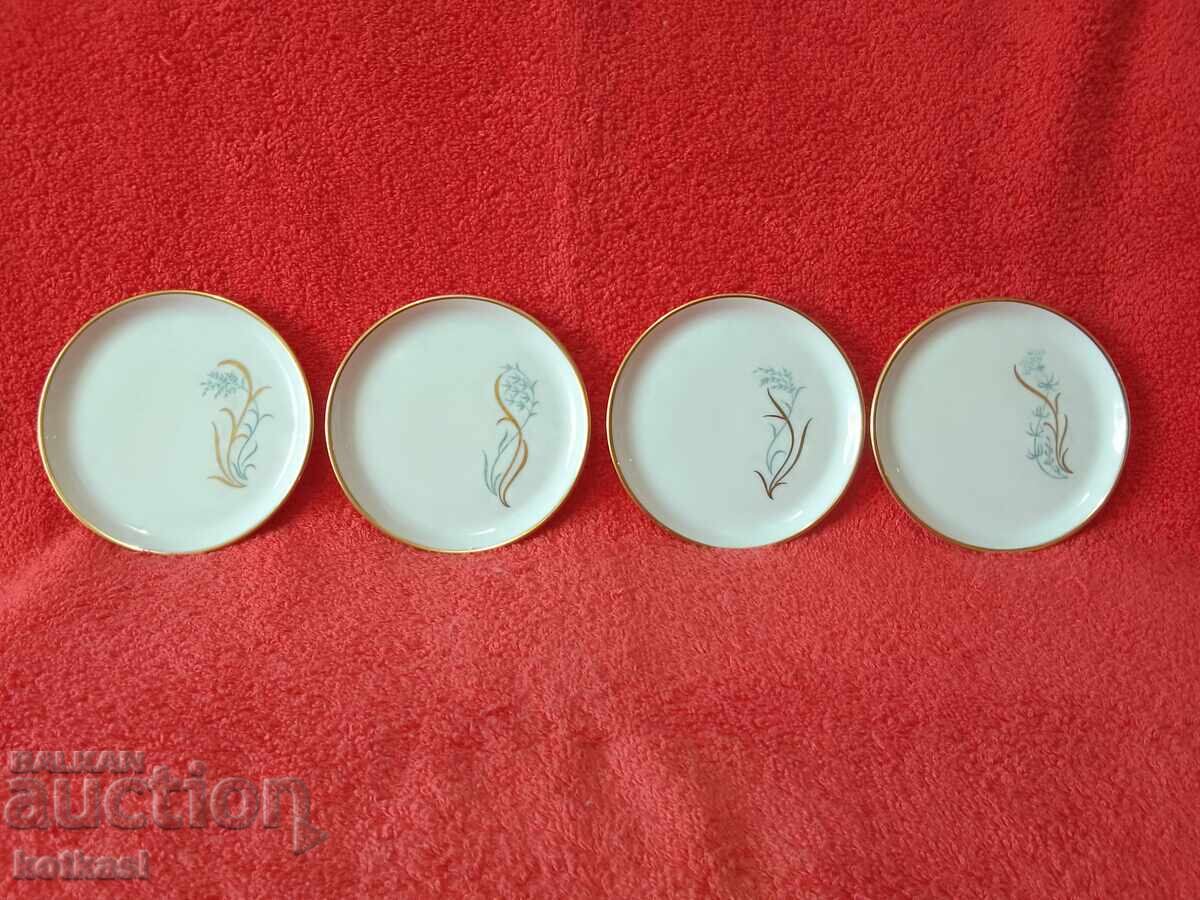 Lot of small porcelain plates gilt Furstenberg F Germany Lot of small porcelain plates gilt Furstenberg F Germany