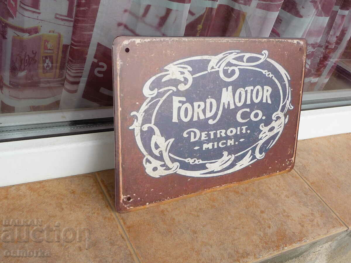 Metal plate car Ford Motor Co Detroit ford brand auto with price 18.00 BGN | € 9.20