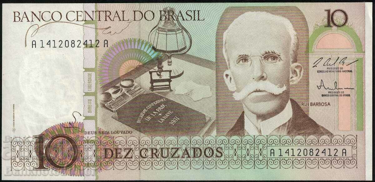 Brazil 10 Cruzeiros 1964 Pick 176d  low number 1044