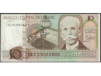 Brazil 10 Cruzeiros 1964 Pick 176d low number 1044