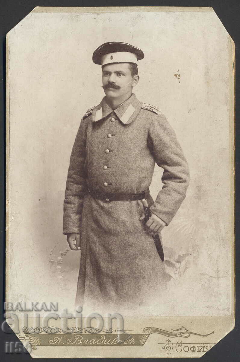 Fotografie - soldat bulgar - carton cca. 1918