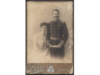 Φωτογραφία - Ρώσος αξιωματικός με τη γυναίκα του - χαρτόνι περίπου. 1910
