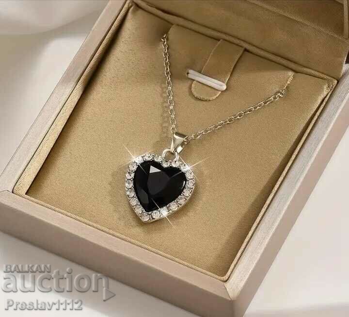 BZC Women's necklace with black onyx