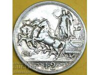 2 lire 1914 Italy silver