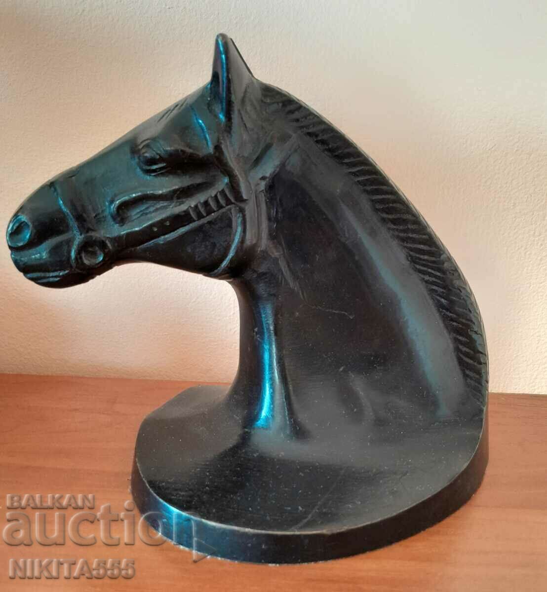 Old bronze horse head bookends 1940. - 5 Old bronze horse head bookends 1940. - 5