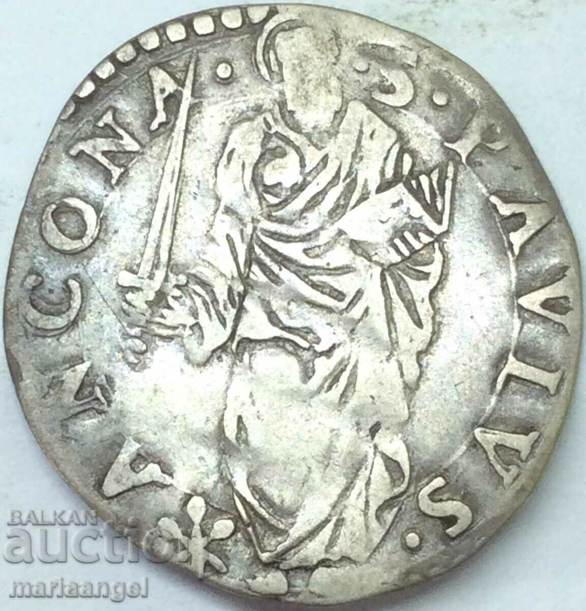 АНКОНА Джулио Павел IV  Ватикана Св.Павел сребро 3г  28мм