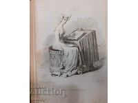 Old French historical book 1835 with engraving, graphics,