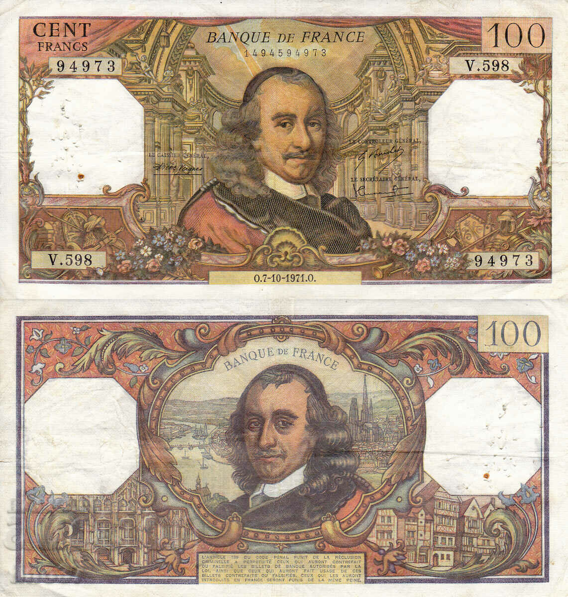 tino37- FRANTA - 100 FRANC - 1971 - VF