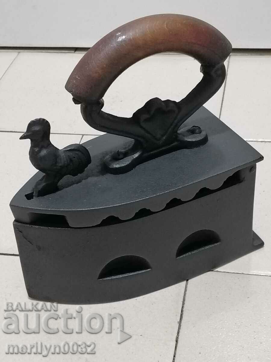 An old iron on fire
