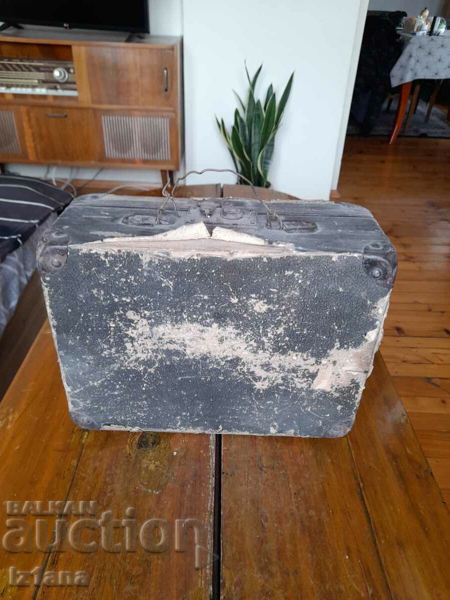 Old wooden briefcase