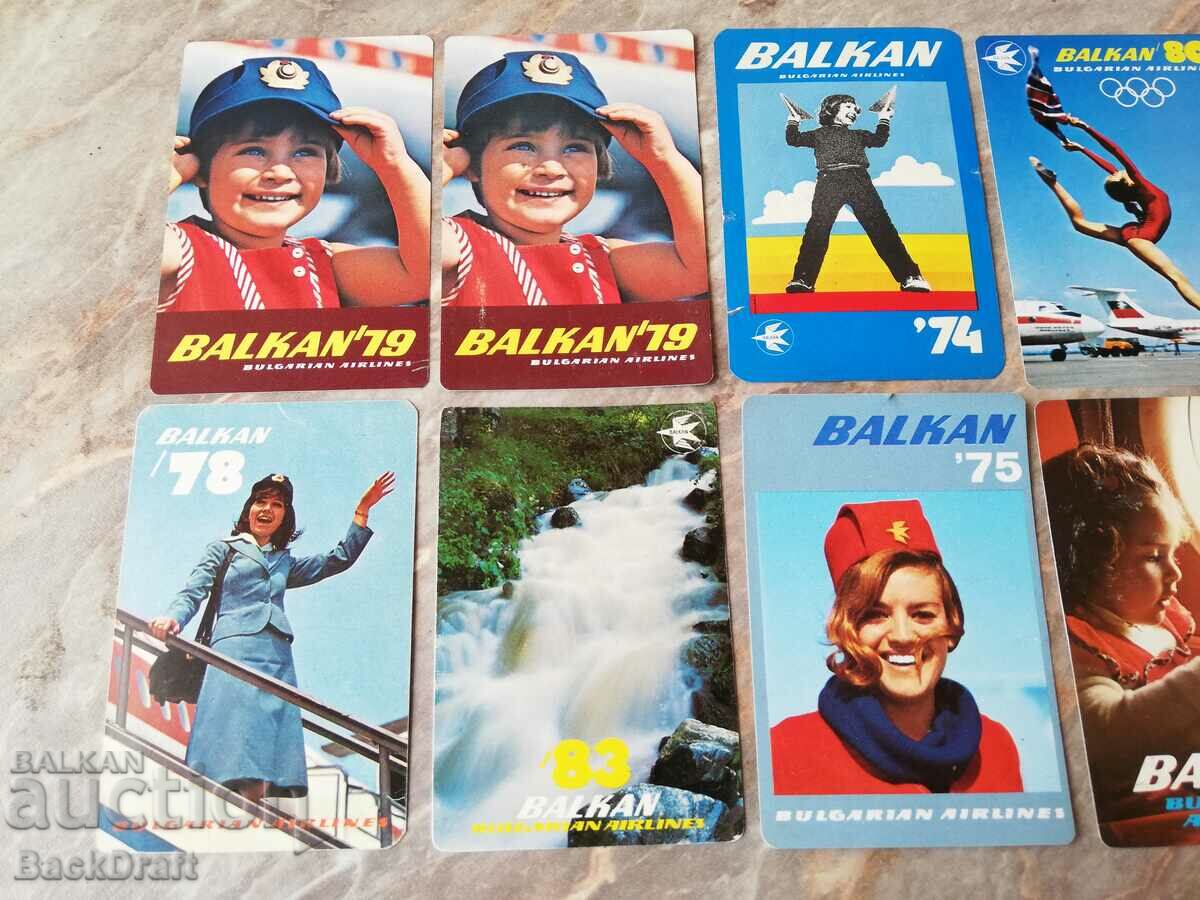 Lot of 10 Social Calendars BGA Balkan Airlines - 5