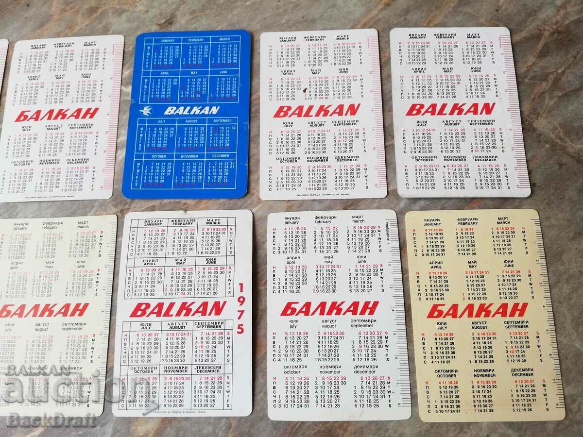Lot of 10 Social Calendars BGA Balkan Airlines - 6