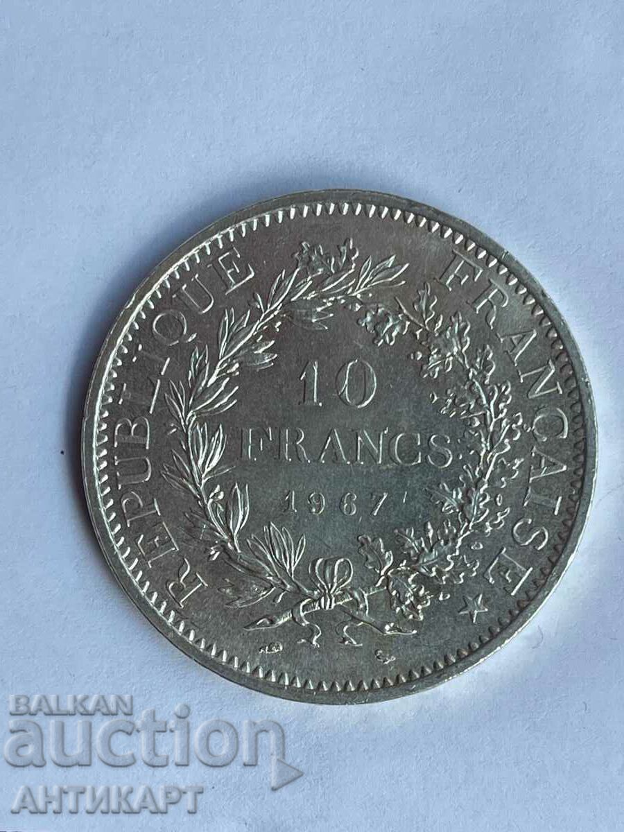 silver coin 10 francs France 1967 silver