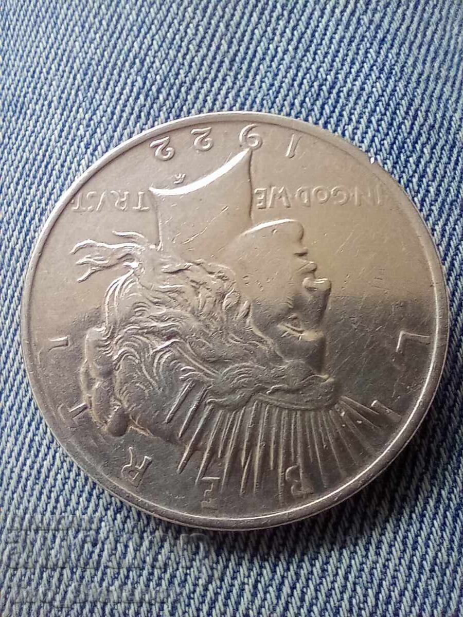 1 dollar 1922 USA silver with price 135.00 BGN | € 69.02 1 dollar 1922 USA silver with price 135.00 BGN | € 69.02