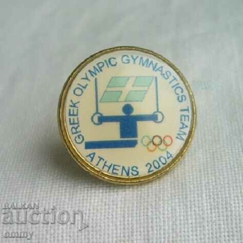 Olympiad Athens 2004 badge - gymnastics team, Greece