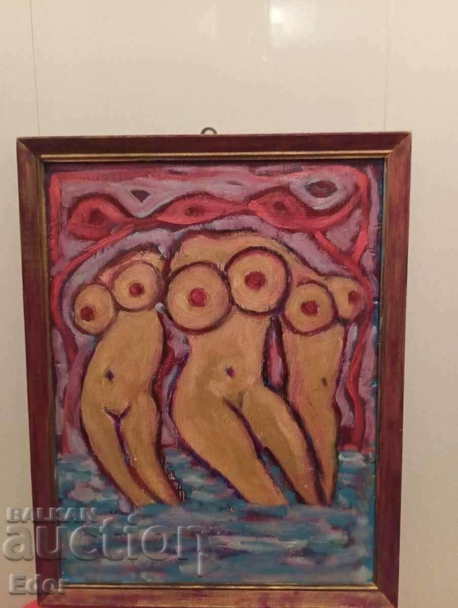 Old painting of naked women