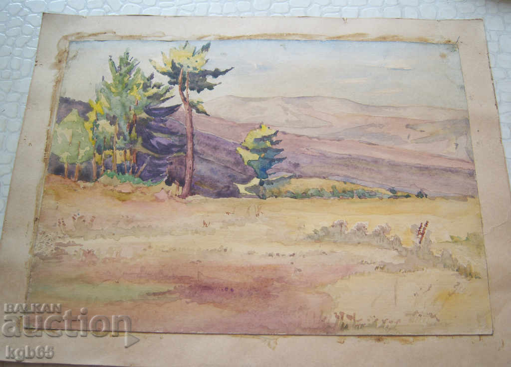 Old painting. Landscape watercolor. - 6 Old painting. Landscape watercolor. - 6