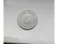 Germany-5 Pfennig 1895 E-Muldenhüten-rare